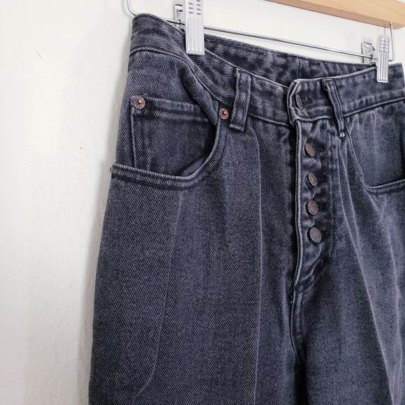 Pepe London Vintage High Rise Black Rigid Denim Straight Leg 90s Jean 5/6 - Picture 14 of 16